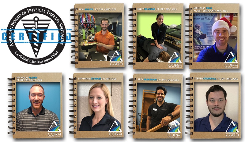CORA Physical Therapy’s 2018 Orthopaedic Certified Specialists (OCS). 